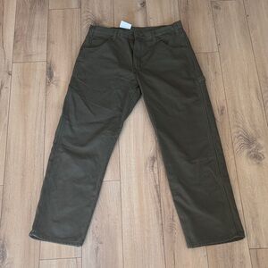 Dark Green Casual Pants